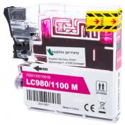 Alternativ Tintenpatrone magenta 20ml (ersetzt Brother LC1100M LC980M LC985M) für Brother DCP 145 C/185 C/J 125/MFC 6490 C